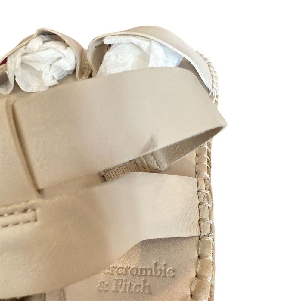 Abercrombie‎ & Fitch Women's Espadrille Sandals Beige Size 8/9 Summer Casual - Picture 7 of 12